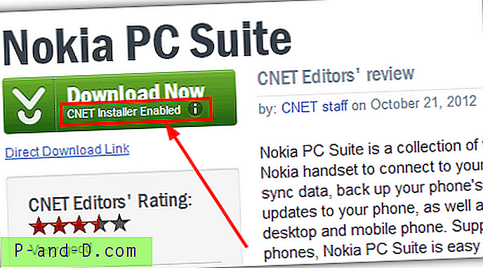 Suora latauslinkki Download.com-sivustossa ilman CNET Installer -sovellusta