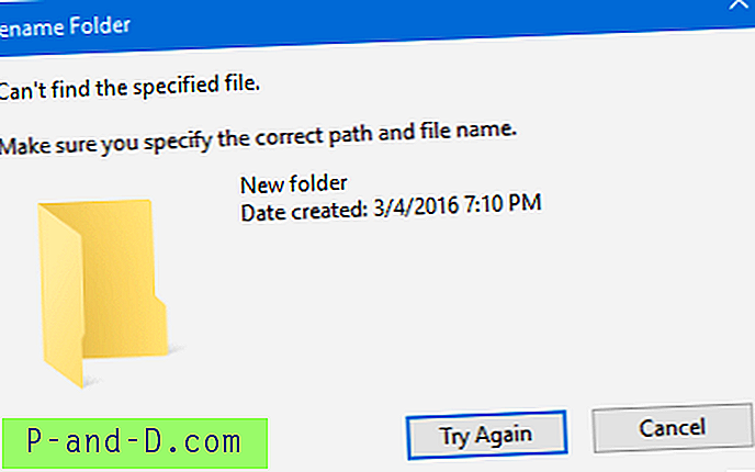 Fix: Kan ikke gi nytt navn eller flytte mapper i Windows 10 - Filen eller mappen eksisterer ikke