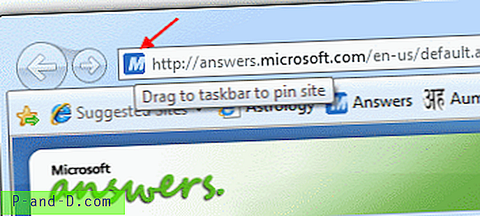 „Internet Explorer 9“ leidžia jums prisegti svetainių nuorodas į užduočių juostą „Windows 7“