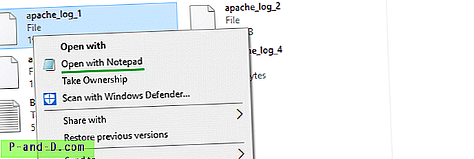 Lisää ”Avaa Notepadilla” hiiren kakkospainikkeella -valikkoon kaikille tiedostotyypeille