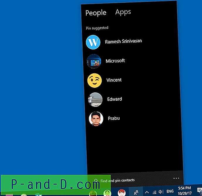 Kaip pridėti daugiau nei tris adresatus žmonių juostoje „Windows 10“