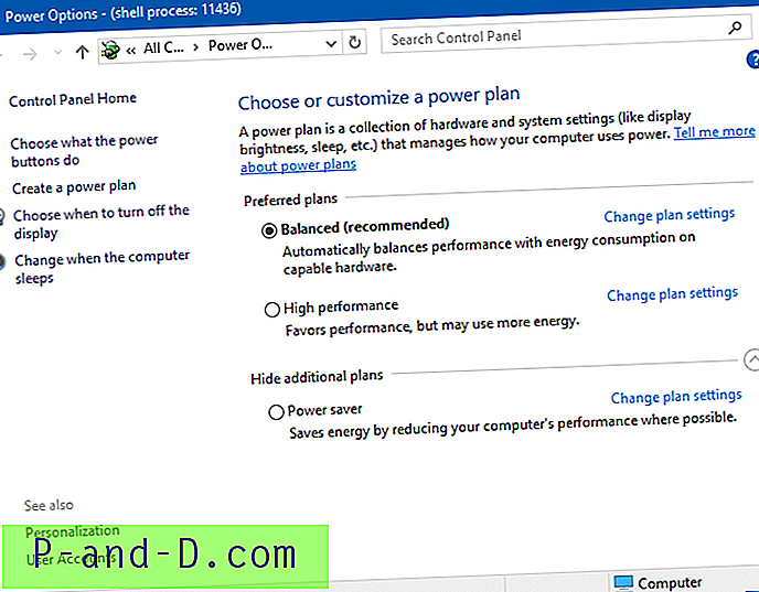 Cambie los planes de energía rápidamente a través del menú de clic derecho del escritorio en Windows 10