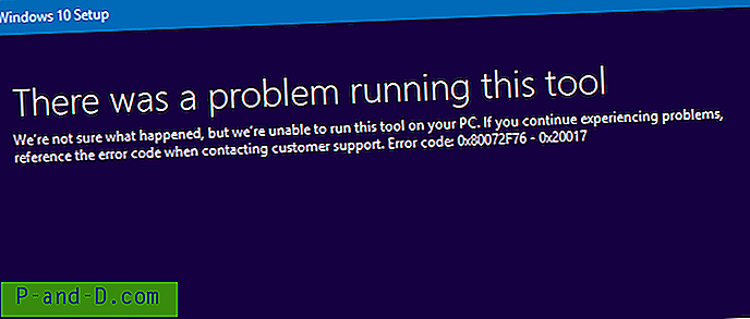 Error de herramienta de creación de medios de Windows 10 0x80072f76 - 0x20017
