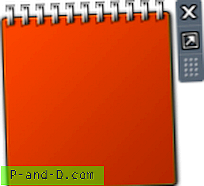 Calendar Gadget ใน Windows Sidebar ว่างเปล่าพร้อมพื้นหลังสีส้ม