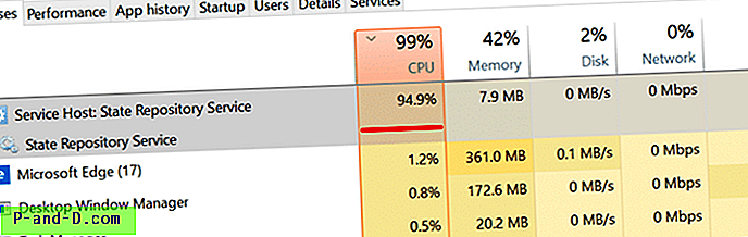 State Repository Service Hög CPU-användning i Fall Creators Update