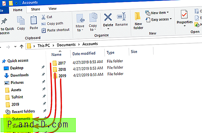 Kaip pervadinti greitosios prieigos aplankus „Windows 10 File Explorer“