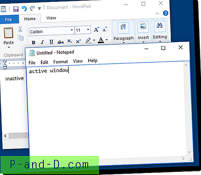Kaip pakeisti neaktyvią pavadinimo juostos spalvą „Windows 10“?