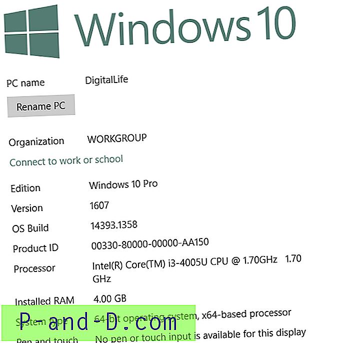 Saate hõlpsalt teada installitud Windows OS-i versiooni ja ehituse numbri