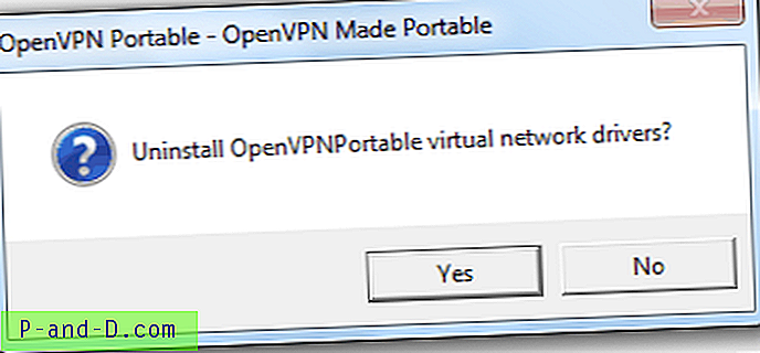 ОпенВПН преносни аутоматски деинсталира управљачке програме виртуалне мреже на излазу