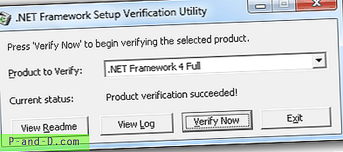 ยูทิลิตี้ตรวจสอบการตั้งค่า. NET Framework