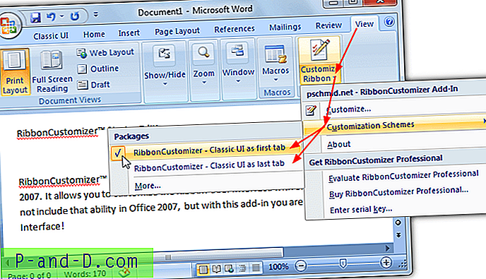 3 tapaa lisätä klassisia valikoita ja painikkeita Microsoft Officeen