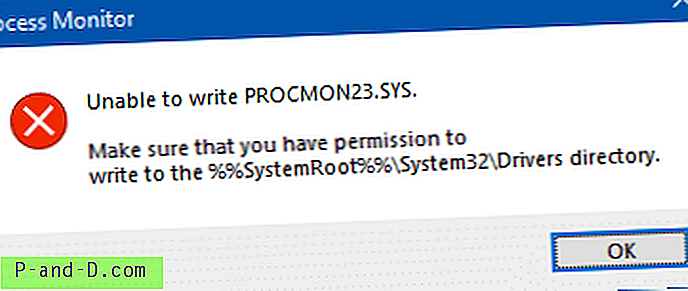 การตรวจสอบกระบวนการ“ ไม่สามารถเขียน PROCMON23.SYS” การเปิดใช้งานการบันทึกการบูต