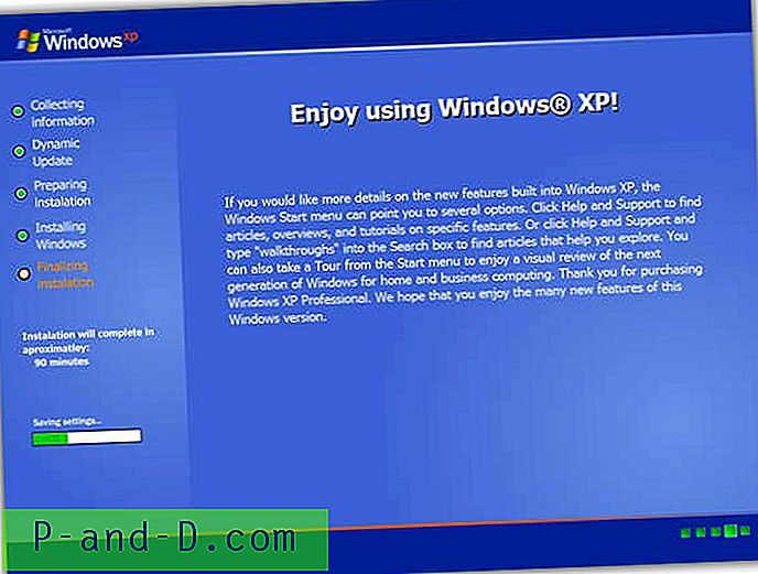 Kjør en simulering for hvordan du installerer eller installerer Windows XP