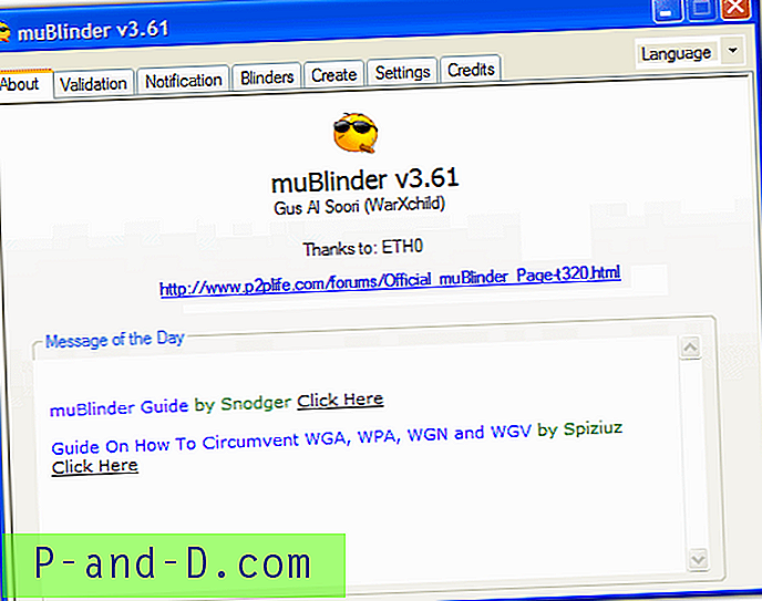 muBlinder - การตรวจสอบความถูกต้องของ Microsoft / Windows Update