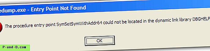 แก้ไขข้อผิดพลาดการเริ่มต้น SymsetSymWithAddr64 ไม่ได้อยู่ใน DBGHELP.dll