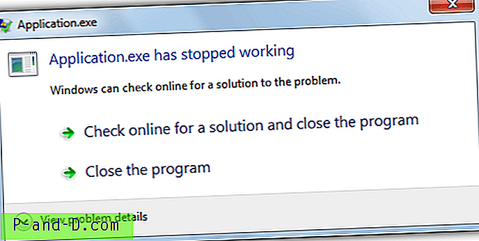 Vista "Išjungti programą nustojo veikti" Windows "klaidų dialogas