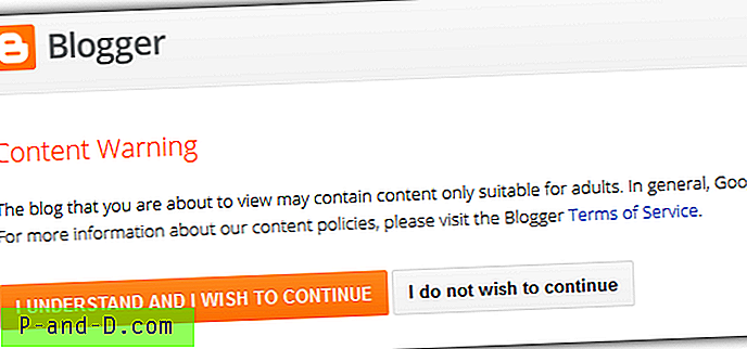 Omgå Blogger-innhold Advarsel på støtende Blogspot-nettsteder