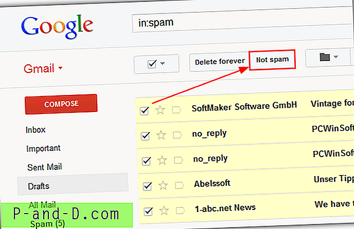 Gmail markerer legitime e-mails som spam!  Hvordan korrigeres dette?