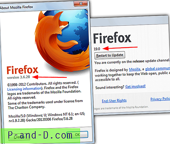 Kör en installerad Firefox-webbläsare tillsammans med Firefox bärbara versioner