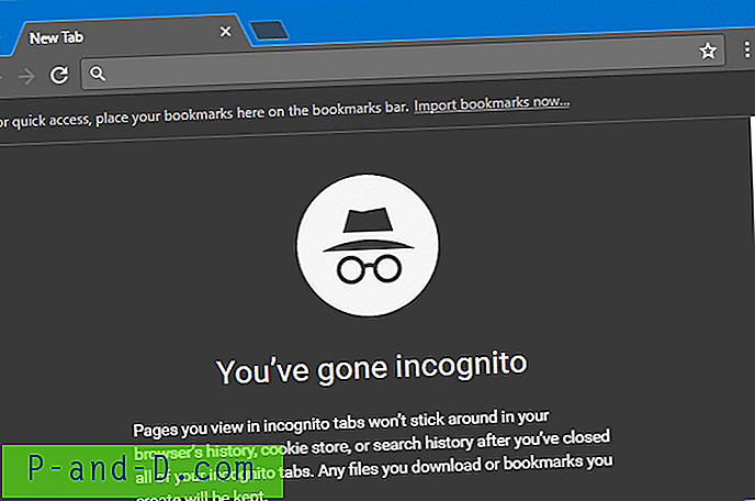 Rakendage Chrome Incognito jaoks kerge teema
