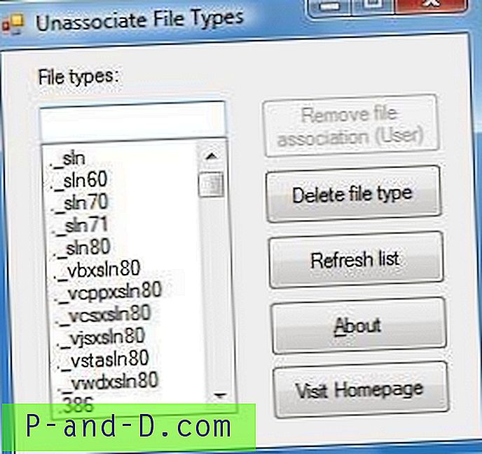 Apuohjelma tiedostotyyppien irrottamiseksi Windows 7: ssä ja Vistassa
