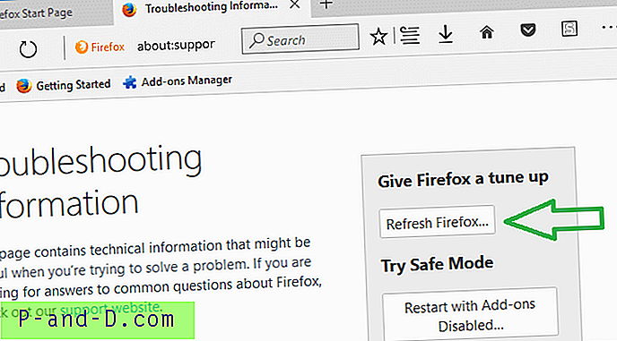 Tilbakestill Firefox fullstendig og start på nytt fra skraping