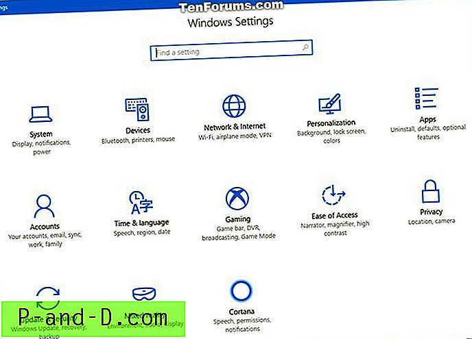 Paleiskite „Windows 10“ nustatymų puslapius naudodami „ms-settings“ URL nuorodas