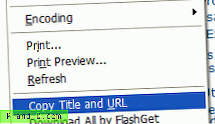 Internet Explorer의 제목 및 URL 확장자 복사