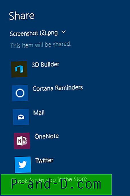 „Windows 10“ nustatymų programoje įgalinkite paslėptą „Bendrinimo parinkčių“ puslapį
