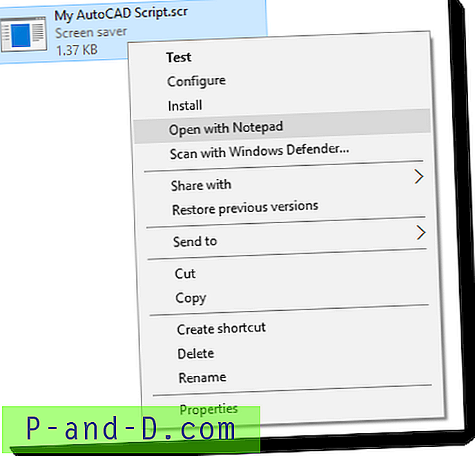 كيفية ربط ملفات برنامج AutoCAD Script (.SCR) مع المفكرة؟