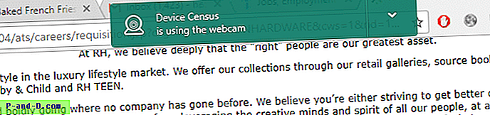Qu'est-ce que le recensement des appareils et pourquoi utilise-t-il ma webcam?
