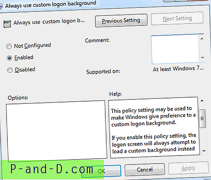 Windows 7 Gør det muligt at ændre logon-baggrundsbillede
