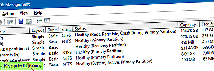 ¿Qué es la partición PortableBaseLayer en la administración de discos de Windows 10?