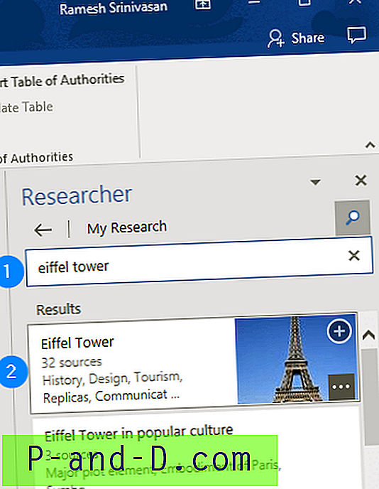 Utilisez le «chercheur» de Word 2016 pour terminer vos documents de recherche plus rapidement (Office 365)