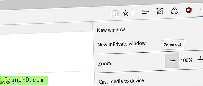Microsoft Edge deshabilita el zoom o restablece el nivel de zoom en cada inicio