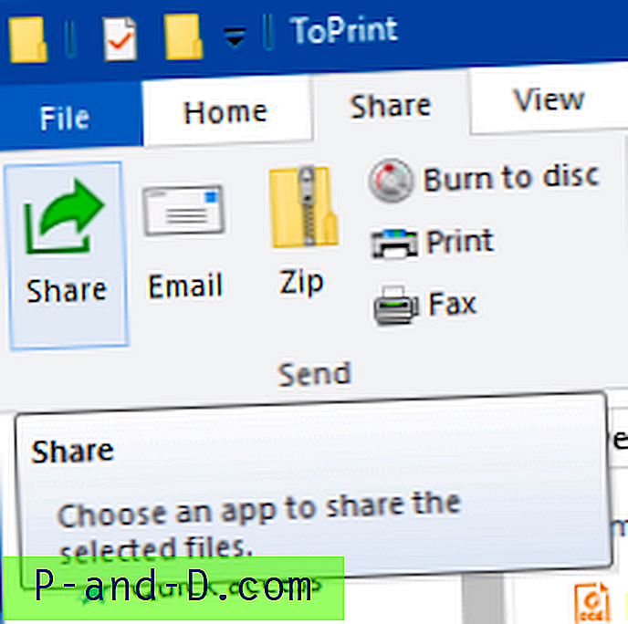 Send filer til e-mail via File Explorer Share-knap i Windows 10