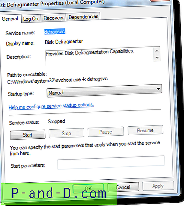 Fix Disk Defragmenter (dfrgui.exe) no se inicia en Windows 7