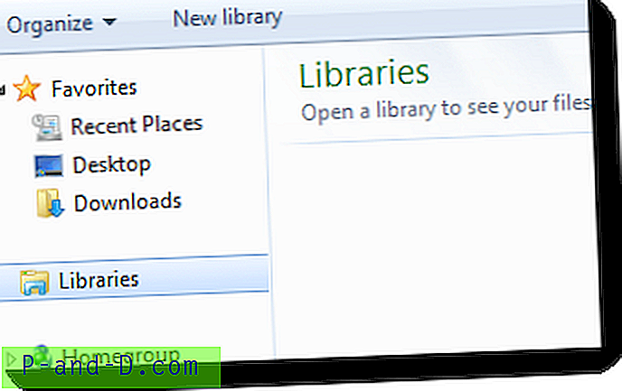 Sådan gendannes manglende eller skjulte biblioteker i Windows 7