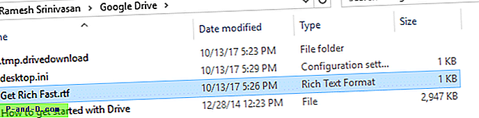 Windows-søk finner ikke Google Drive-filer og -mapper