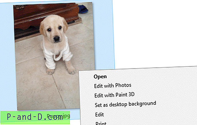Iš „Windows 10“ dešiniuoju pelės mygtuku spustelėkite „Redaguoti su„ Paint 3D ““ ir „Redaguoti su nuotraukomis“