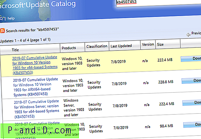 Atsisiųskite „Windows“ naujinimus (.msu) iš katalogo naudodami „PowerShell“ arba „Naršyklę“