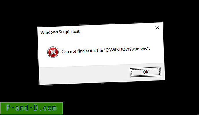 Fix “Kan ikke finde script-fil C: \ WINDOWS \ run.vbs” ved Logon