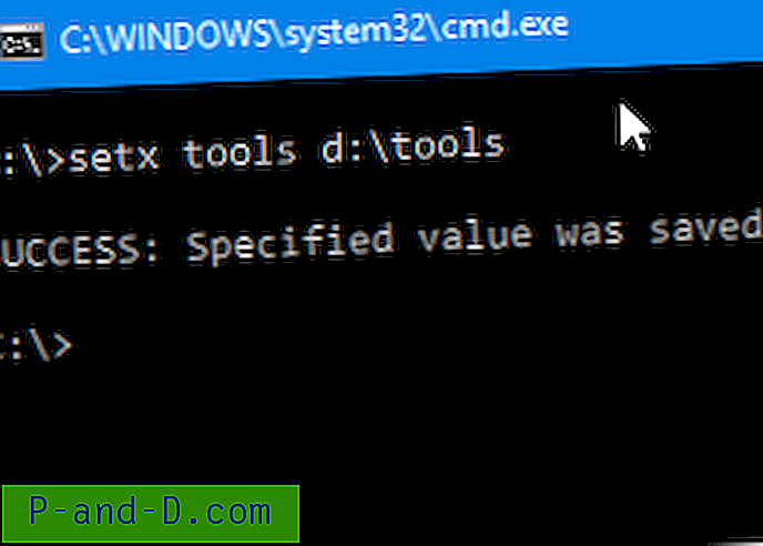 Sådan indstilles brugermiljøvariabel ved hjælp af Setx i Windows 10