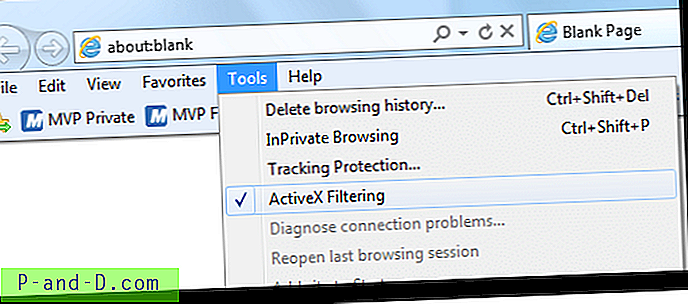 ActiveX-filtreerimise kasutamine Internet Explorer 9-s