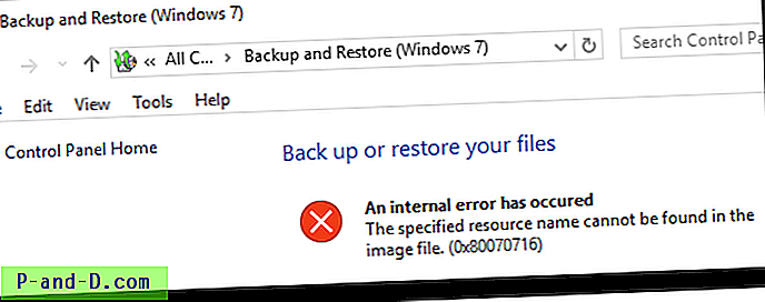 Windows 10으로 업그레이드 한 후 "시스템 이미지 백업"오류 0x80070716