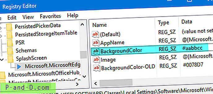 Kaip pakeisti „Microsoft Edge Splash“ ekrano spalvą iš numatytosios mėlynos?