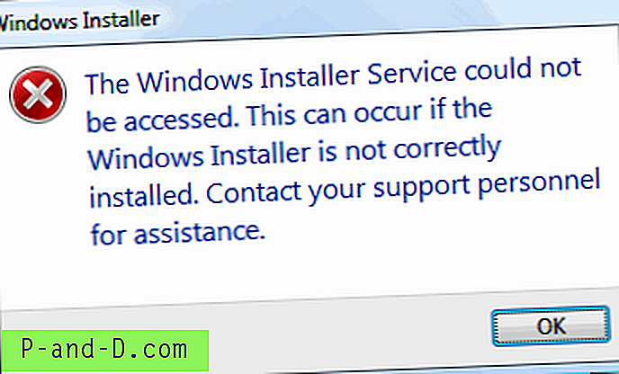 Feil “Windows Installer Service kunne ikke nås” i Windows 7 / Vista