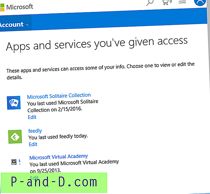Panaikinkite „Microsoft“ paskyros informacijos prieigos leidimus programoms ir paslaugoms