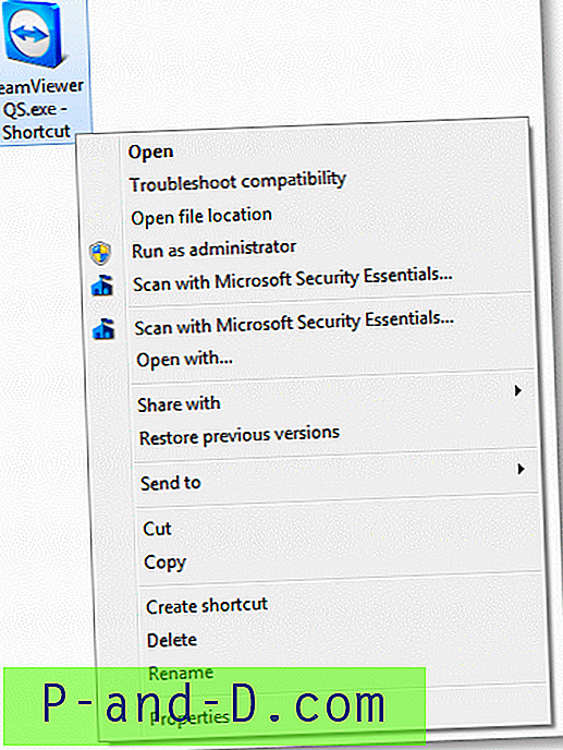 Épingler à la barre des tâches et épingler au menu Démarrer Options manquantes dans le menu contextuel des raccourcis dans Windows 7