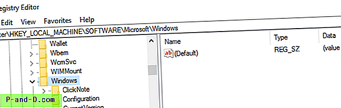 Registreringseditor Henter adresselinjefunktionen i Windows 10